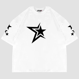 816 Stars Baskılı Oversize Unisex Beyaz