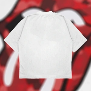 A Bathing Ape X Rolling Stones Red Boxy Fit Oversize Unisex Tshirt – Baskılı Tişör