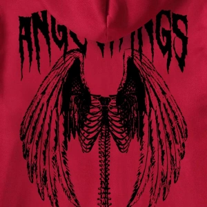 Academia Guys Letter Wings Graphic Pocket Drawstring Hoodie Bordo