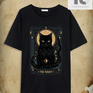 Academia Kedi Grafikli Düşük Omuzlu Tişört