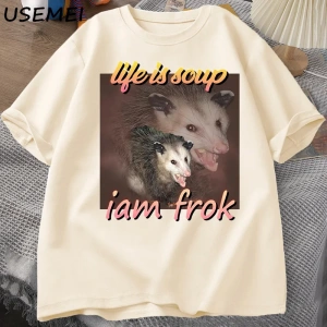 Acı çekerken hidrate kalmak T-Shirt Vintage stil komik kurbağa grafik Tee yaz pamuk kısa koll 2925