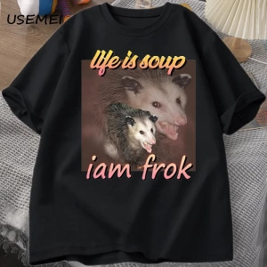 Acı çekerken hidrate kalmak T-Shirt Vintage stil komik kurbağa grafik Tee yaz pamuk kısa koll 2925