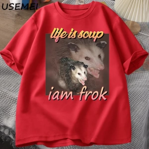 Acı çekerken hidrate kalmak T-Shirt Vintage stil komik kurbağa grafik Tee yaz pamuk kısa koll 2925