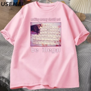 Adam T-shirt Para Yapma Yasadışı Olmalı Komik Kedi Meme T-shirt Aptal Aptal Kedi Meme T Shirt 3005