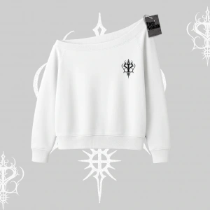 Adorable Kawaii Kedi Arka Baskılı Kayık Yaka Sweatshirt