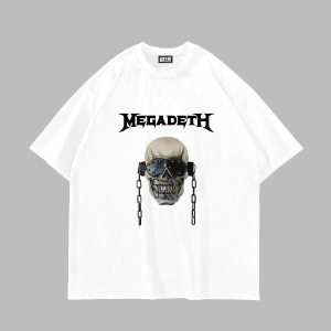 Adrift Megadeth Baskılı Beyaz Unisex Oversize