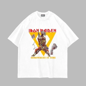 Adrift Somewhere In Time Baskılı Oversize Unisex Beyaz