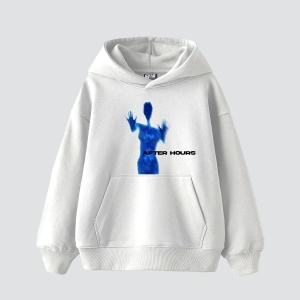 After Hours Baskılı Oversize Unisex Premium Beyaz