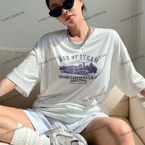 AGEO OF STEAM Baskılı Oversize Kalıp Unisex T-shirt