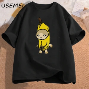 Ağlayan muz kedi Meme T-shirt adam komik üzgün Kitty kedi Tshirt El Gato pamuk kısa kollu tiş 2966