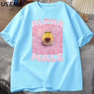 Alfa erkek komik kedi Meme T-shirt kadın ve erkekler Goofy Shirt Terkek % tasarımcı k 3061