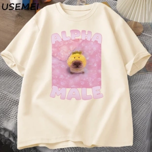 Alfa erkek komik kedi Meme T-shirt kadın ve erkekler Goofy Shirt Terkek % tasarımcı k 3061