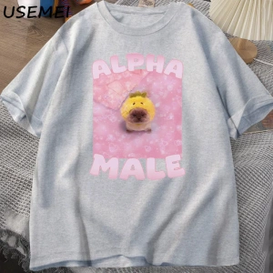 Alfa erkek komik kedi Meme T-shirt kadın ve erkekler Goofy Shirt Terkek % tasarımcı k 3061