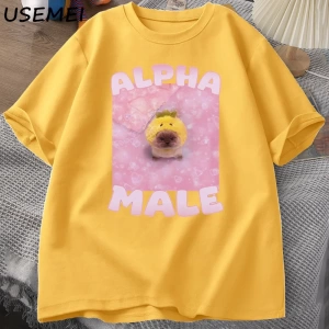 Alfa erkek komik kedi Meme T-shirt kadın ve erkekler Goofy Shirt Terkek % tasarımcı k 3061