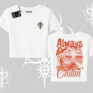Always Chillin Kedi Arka Baskılı Babby Tee Tshirt