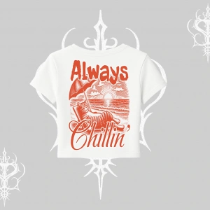 Always Chillin Kedi Arka Baskılı Babby Tee Tshirt