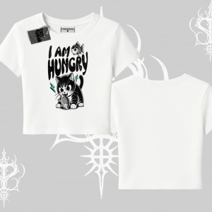 Am Hungry Kedi Baskılı Babby Tee Tshirt