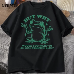 Ama Başka Birisi Gibi İstediğiniz Neden T-shirt Erkekler Retro Komik Kurbağa Grafik T Shirt P 2872