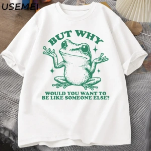 Ama Başka Birisi Gibi İstediğiniz Neden T-shirt Erkekler Retro Komik Kurbağa Grafik T Shirt P 2872