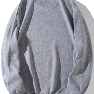 American Flag & Letter Graphic Lined Sweatshirt Gri