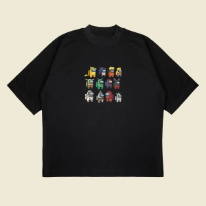 Among Us Baskılı Oversize Unisex Pamuklu Nefes Alan Kalın Kumaşlı