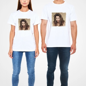 Angelina Jolie Beyaz Unisex T-Shirt