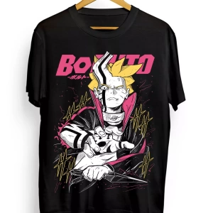 Anime Desenli Unisex Bay Bayan Tişört  Boruto Uzumaki Naruto Manga