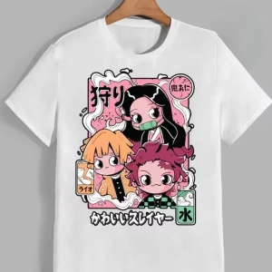 Anime Desenli Unisex Bay Bayan Tişört  Demon Slayer