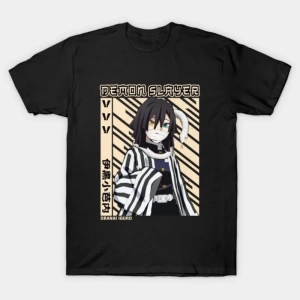 Anime Desenli Unisex Bay Bayan Tişört  Demon Slayer Anime ‌ Iguro Obanai
