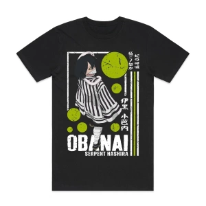 Anime Desenli Unisex Bay Bayan Tişört  Demon Slayer Iguro Obanai