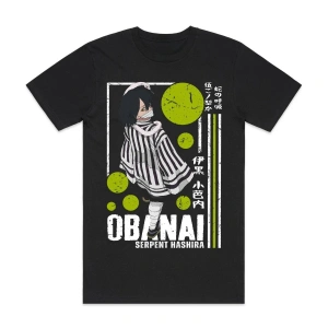 Anime Desenli Unisex Bay Bayan Tişört  Demon Slayer Iguro Obanai