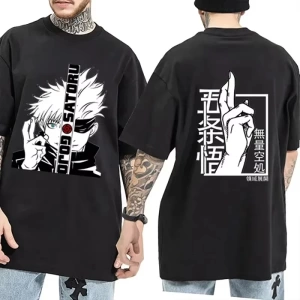 Anime Desenli Unisex Bay Bayan Tişört  Gojo Satoru Grafik Baskı