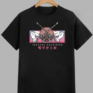 Anime Desenli Unisex Bay Bayan Tişört  Hashibira Inosuke iblis avcısı