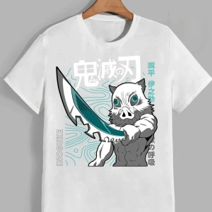 Anime Desenli Unisex Bay Bayan Tişört Hashibira Inosuke ‌ Iblis avcısı