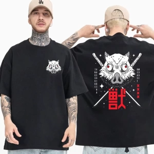 Anime Desenli Unisex Bay Bayan Tişört  Inosuke