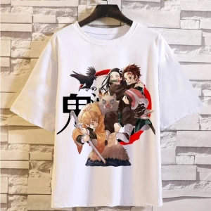 Anime Desenli Unisex Bay Bayan Tişört  Japon animesi iblis avcısı