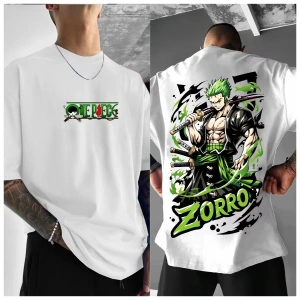 Anime Desenli Unisex Bay Bayan Tişört   japon Roronoa Zoro