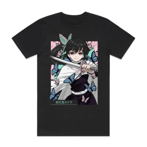 Anime Desenli Unisex Bay Bayan Tişört  JaponKanao Tsuyuri iblis avcısı
