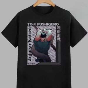 Anime Desenli Unisex Bay Bayan Tişört  Jujutsu Hattı Fushiguro Megumi ‌