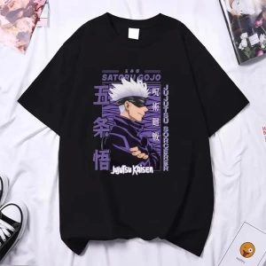 Anime Desenli Unisex Bay Bayan Tişört  Jujutsu hattı Gojo Satoru