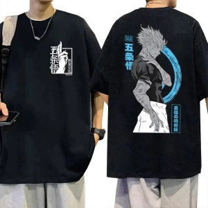 Anime Desenli Unisex Bay Bayan Tişört  Jujutsu hattı Gojo Satoru