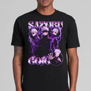 Anime Desenli Unisex Bay Bayan Tişört  Jujutsu hattı Gojo Satoru
