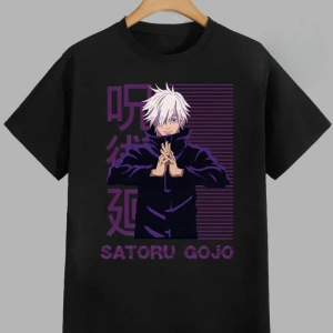 Anime Desenli Unisex Bay Bayan Tişört  Jujutsu Kaisen Gojo Satoru