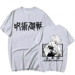Anime Desenli Unisex Bay Bayan Tişört  Jujutsu Kaisen Gojo Satoru