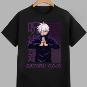Anime Desenli Unisex Bay Bayan Tişört  Jujutsu Kaisen Gojo Satoru
