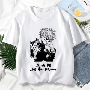 Anime Desenli Unisex Bay Bayan Tişört  Jujutsu Kaisen Gojo Satoru