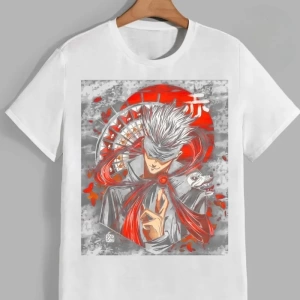 Anime Desenli Unisex Bay Bayan Tişört  Jujutsu Kaisen Gojo Satoru