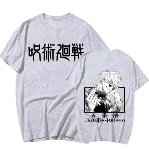 Anime Desenli Unisex Bay Bayan Tişört  Jujutsu Kaisen Gojo Satoru