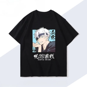 Anime Desenli Unisex Bay Bayan Tişört  Jujutsu Kaisen Gojo Satoru