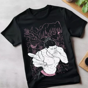 Anime Desenli Unisex Bay Bayan Tişört  Jujutsu Kaisen Gojo Satoru